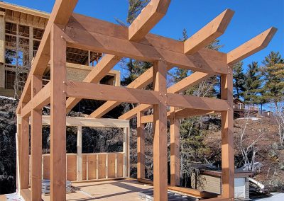 Unfinished guest area on top of boathouse.