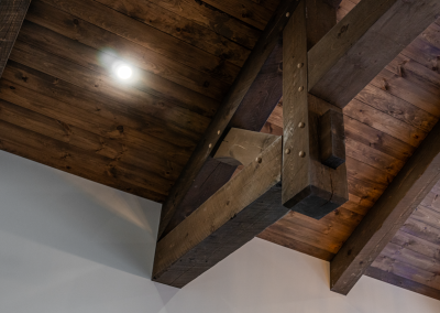 Knee brace inside timber framed room