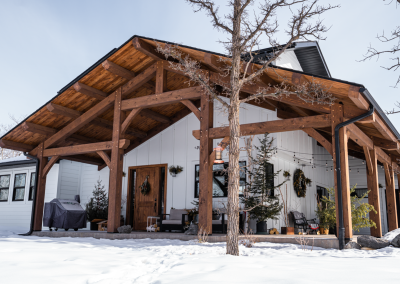 Timberframed covered entry way