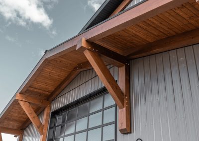 Timber detail on farm shop.