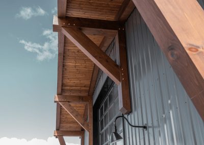 Braces from a timber detail on a farm shop.