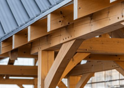 Eaves on a timber framed entryway.